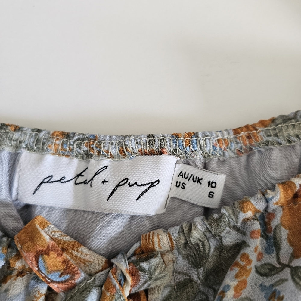 Petal & Pup Floral Midi Dress - Orange and Blue - Picture 8 of 11